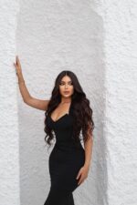 Long stretch knit dress