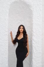 ⁦Long stretch knit dress⁩ - الصورة ⁦2⁩