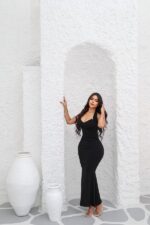 ⁦Long stretch knit dress⁩ - الصورة ⁦3⁩