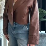 Leather brown jacket