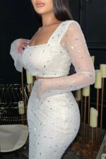 Elegant Top & Skirt Set in cream - Image 3