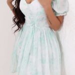 Green mini dress