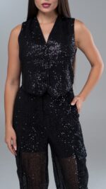 Sequin Top & Pant Black - Image 4