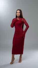 Dantel Red Dress - Image 3