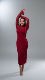 Dantel Red Dress - Image 4