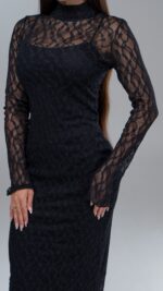 Dantel Black Dress - Image 4