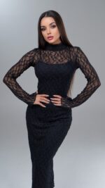 Dantel Black Dress - Image 3