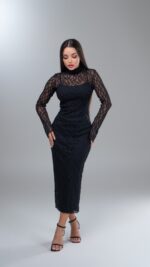 Dantel Black Dress - Image 5