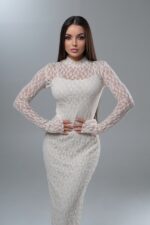 Dantel Off-White Dress - Image 3